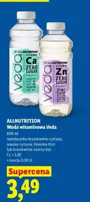 Lidl Woda witaminowa Allnutrition Veda mandarynka-brzoskwinia-cytryna oferta