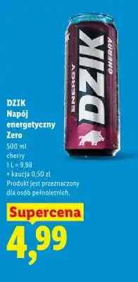 Lidl Napój energetyczny Dzik Energy Zero Cherry oferta