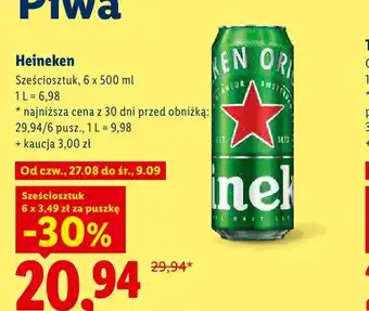 Lidl Piwo Heineken Original 6-pak oferta