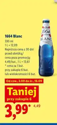 Lidl Piwo Kronenbourg 1664 Blanc oferta