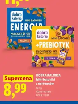 Lidl Mini batoniki z nerkowców Dobra Kaloria Energia Migdał oferta