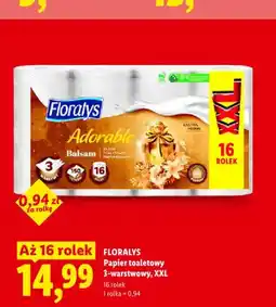 Lidl Papier toaletowy Floralys Adorable Balsam 3-warstwowy XXL 16-pak oferta