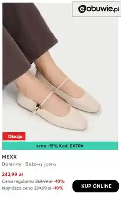 eobuwie Baleriny beżowy jasny Mexx oferta