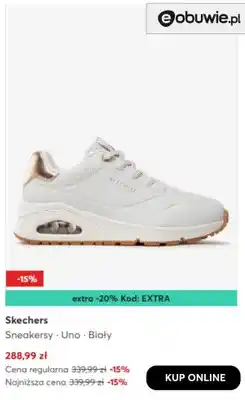 eobuwie Sneakersy Uno białe Skechers oferta