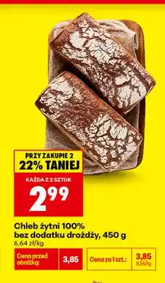 Biedronka Chleb żytni 100% bez dodatku drożdży oferta