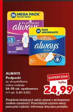 Kaufland Podpaski ze skrzydełkami Always oferta