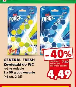 Kaufland Zawieszki do WC Five Force morski 2-pak General Fresh oferta
