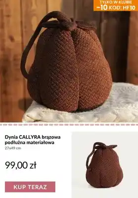 Dynia Callyra brązowa podłużna materiałowa 27x49 cm