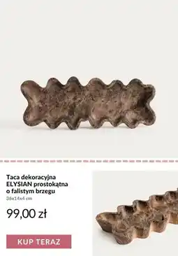 Homla Taca dekoracyjna Elysian prostokątna o falistym brzegu 36x14x4 cm oferta