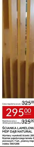 Abra ŚCIANKA LAMELOWA MDF DĄB NATURAL oferta