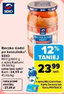 Carrefour Beczka śledzi po kaszubsku SEKO oferta