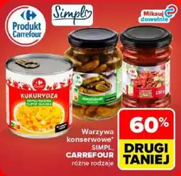 Carrefour Warzywa konserwowe SIMPL, CARREFOUR różne rodzaje oferta