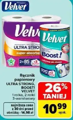 Carrefour Ręcznik papierowy ULTRA STRONG, BOOST! VELVET oferta