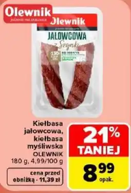 Carrefour Kiełbasa jałowcowa, kiełbasa myśliwska OLEWNIK oferta