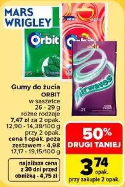 Carrefour Gumy do żucia ORBIT oferta