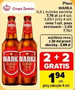 Carrefour Piwo Warka Classic 1478 oferta