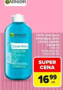 Carrefour Tonik matujący zwiększający pory Czysta Skóra Garnier oferta