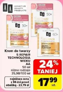 Carrefour Krem do twarzy 5 REPAIR TECHNOLOGIA WIEKU AA oferta