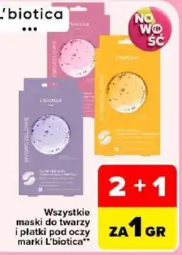 Carrefour Masks do twarzy i płatki pod oczy L'biotica oferta