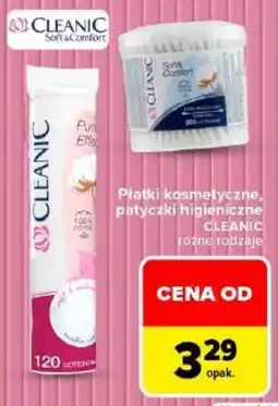 Carrefour Płatki kosmetyczne, patyczki higieniczne CLEANIC oferta