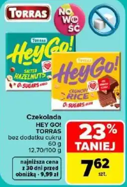 Carrefour Czekolada HEY GO! TORRAS bez dodatku cukru oferta