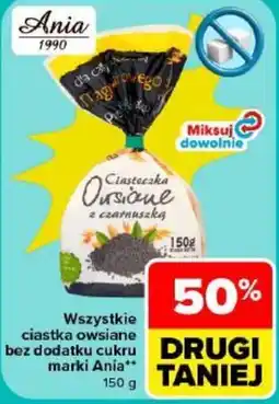 Carrefour Ciasteczka Owsiane z czarnuszka Ania 1990 oferta