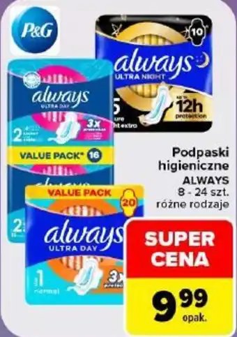 Carrefour Podpaski higieniczne ALWAYS oferta