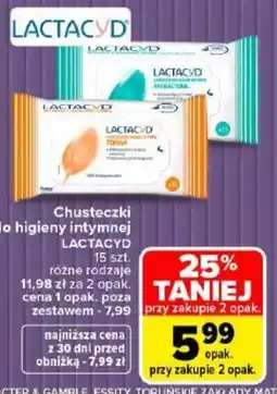 Carrefour Chusteczki do higieny intymnej LACTACYD oferta