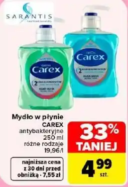 Carrefour Mydło w płynie CAREX antybakteryjne oferta
