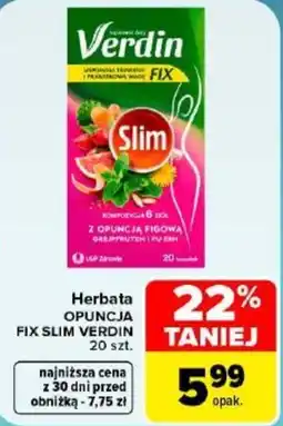 Carrefour Herbata OPUNCJA FIX SLIM VERDIN oferta