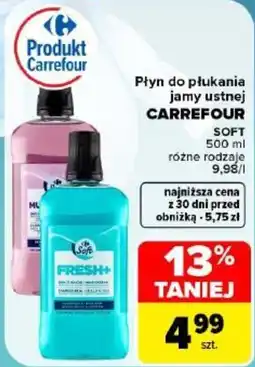 Carrefour Płyn do płukania jamy ustnej CARREFOUR SOFT oferta