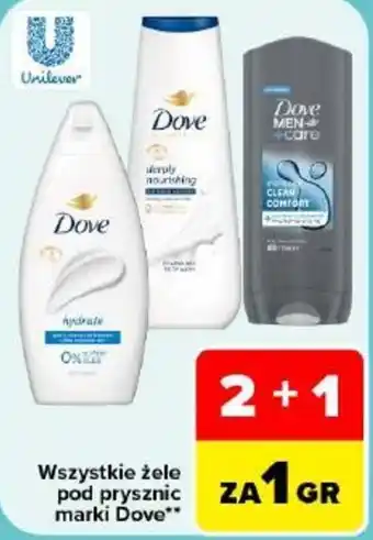 Carrefour Żele pod prysznic marki Dove oferta