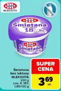 Carrefour Śmietana bez laktozy MLEKOVITA oferta