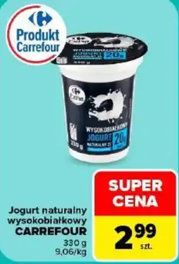 Carrefour Jogurt naturalny wysokobiałkowy CARREFOUR oferta