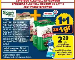 Carrefour Piwo KASZTELAN JASNE, NIEPASTERYZOWANE oferta