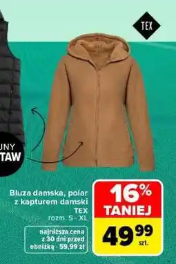Carrefour Bluza damska, polar z kapturem damski oferta