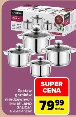 Carrefour Zestaw garnków nierdzewnych oferta