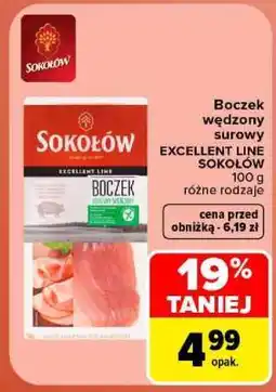 Carrefour Boczek wędzony surowy EXCELLENT LINE SOKOŁÓW oferta
