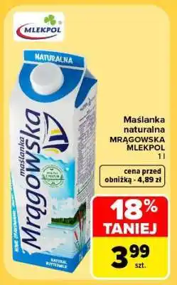 Carrefour Maślanka naturalna Mrągowska Mlekpol oferta