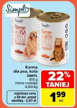 Carrefour Karma dla psa, kota SIMPL oferta