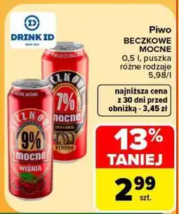Carrefour Piwo BECZKOWE MOCNE oferta