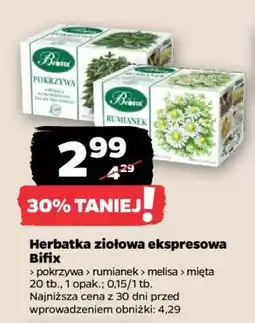 Netto Herbatka ziołowa ekspresowa Bifix oferta