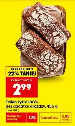 Biedronka Chleb żytni 100 % bez dodatku drożdży 450 g oferta