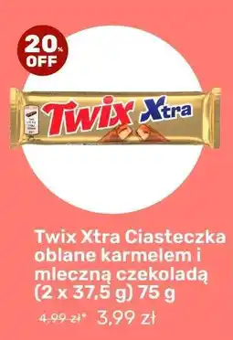 Biedronka Twix Xtra Ciasteczka oblane karmelem i mleczną czekoladą (2 x 37,5 g) 75 g oferta