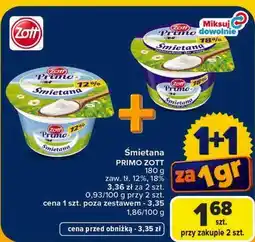 Carrefour Śmietana PRIMO ZOTT oferta