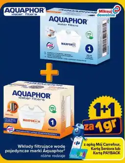 Carrefour Wkłady filtrujące wodę pojedyncze marki Aquaphor oferta