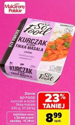 Carrefour Danie So Food kurczak w sosie tikka masala oferta
