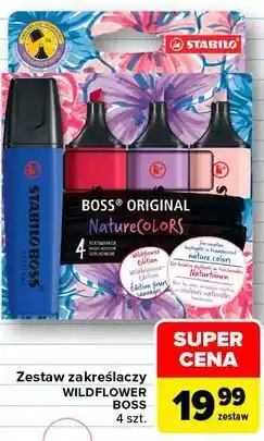 Carrefour Zestaw zakreślaczy STABILO BOSS ORIGINAL WILDFLOWER 4 szt oferta