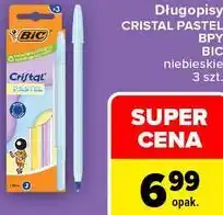 Carrefour Długopisy CRISTAL PASTEL BPY BIC niebieskie 3 szt oferta