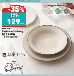 Biedronka Zestaw obiadowy na 4 osoby 12 elementów Ambition by Oxford oferta